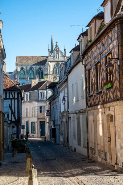 Veduta Vecchie Strade Case Auxerre Città Medievale Sul Fiume Yonne — Foto Stock