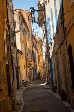 Sunny day in South of France, walking in ancient Provencal coastal town La Ciotat, Provence, France, summer vacation destination