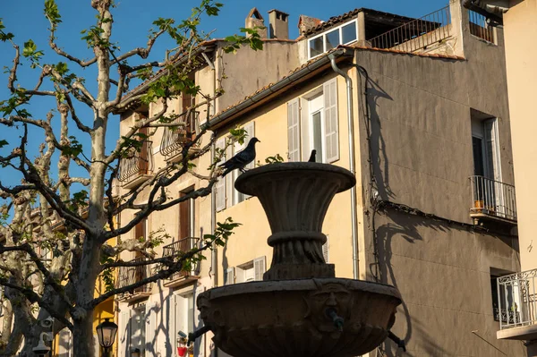 Güney Fransa 'da güneşli bir gün, eski Provencal kıyı kasabası Cassis' te yürüyor, dar sokaklar ve renkli binalar, Provence, Fransa ilkbaharda