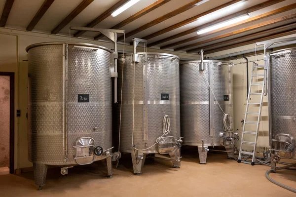 Stages Wine Production Fermentation Bottling Visit Wine Cellars Cote Burgundy Stock Picture