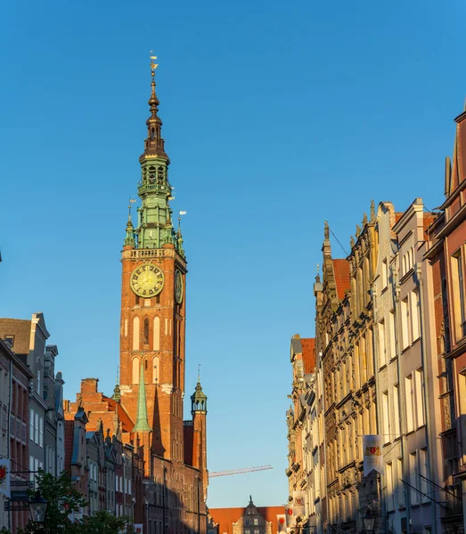 Coloridas Fachadas Edificios Parte Central Antigua Ciudad Gdansk Polonia Día — Foto de Stock