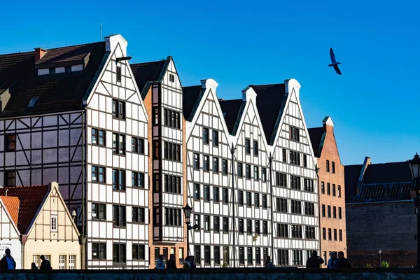 Coloridas Fachadas Edificios Parte Central Antigua Ciudad Gdansk Polonia Día — Foto de Stock