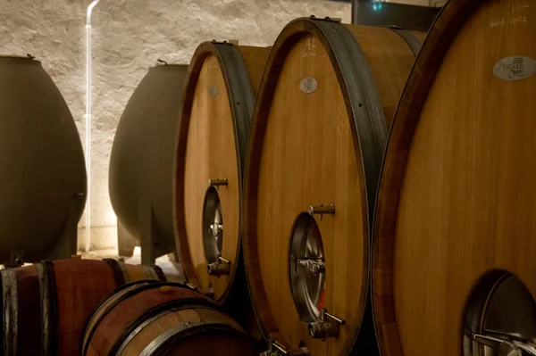 Stages Wine Production Fermentation Bottling Visit Wine Cellars Cote Burgundy — Foto Stock