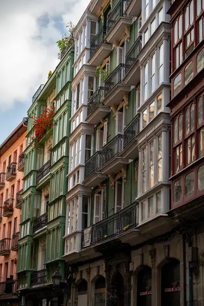 Blick Auf Häuser Und Straßen Der Altstadt Von Bilbao Baskenland — Stockfoto