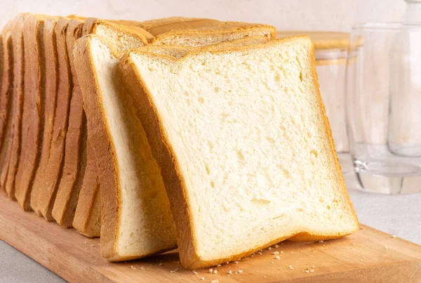 Stack Slice Bread Isolated Bright Background Close — Stok fotoğraf