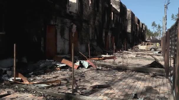 Borodyanka Kyiv Ukraine 2022 Atrocities Russian Army Suburbs Kyiv Houses — Vídeos de Stock