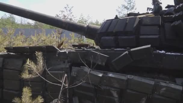 Borodianka Kiev Ukrayna 2022 Kırık Rus Askeri Teçhizatı Tanklar Zırhlı — Stok video