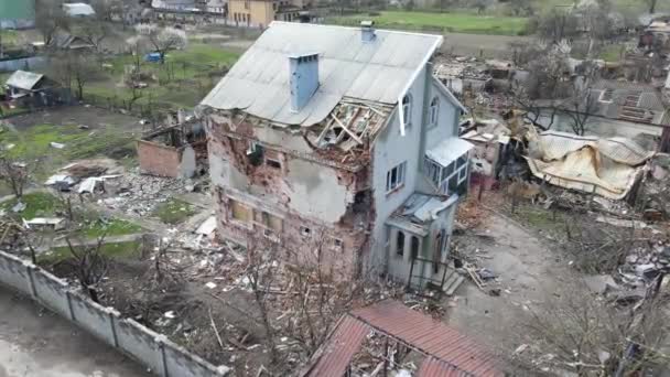 Chernihiv Ukraine 2022 Russian Occupants Destroyed Private Houses City Chernihiv — Stock video