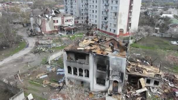Chernihiv Ucraina 2022 Gli Occupanti Russi Hanno Distrutto Case Private — Video Stock