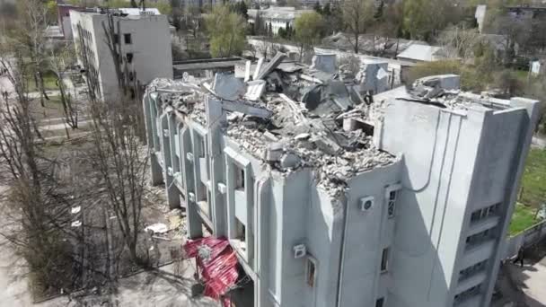 Czernihów Ukraina 2022 Rosyjscy Okupanci Zniszczyli Prywatne Domy Mieście Czernihów — Wideo stockowe