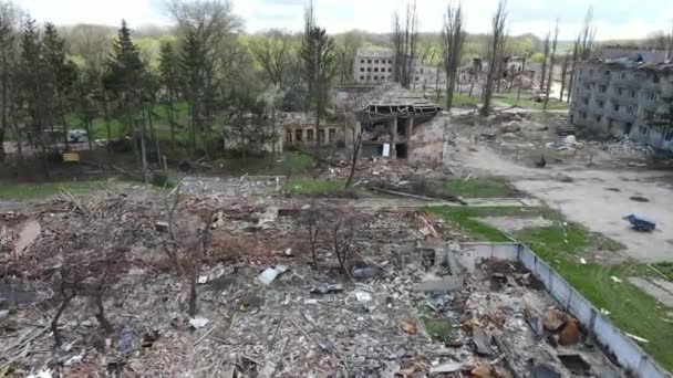 Czernihów Ukraina 2022 Wojna Ukrainie Budynki Państwowe Zniszczone Przez Wojska — Wideo stockowe