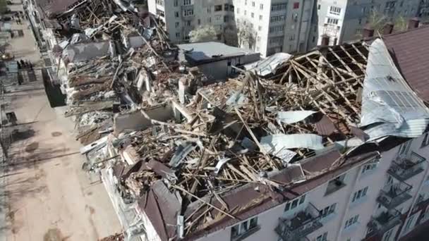 Chernihiv Ukraine 2022 War Ukraine Hotel Destroyed Russian Troops City — Stockvideo