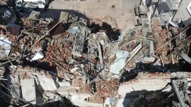 Chernihiv Ucrânia 2022 Guerra Ucrânia Hotel Destruído Por Tropas Russas — Vídeo de Stock