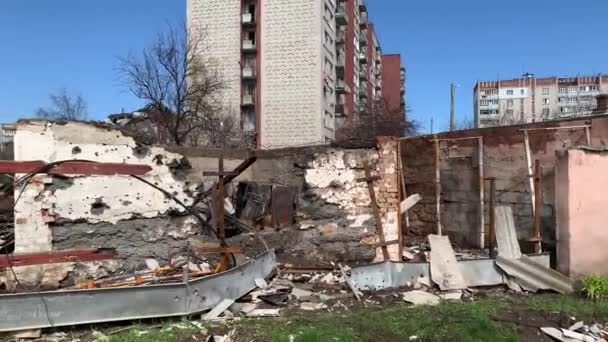 Chernihiv Ucraina 2022 Gli Occupanti Russi Hanno Distrutto Case Private — Video Stock