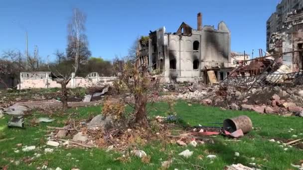 Tchernihiv Ukraine 2022 Des Occupants Russes Ont Détruit Des Maisons — Video