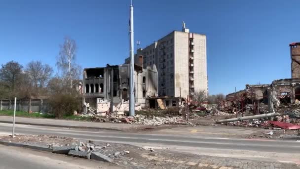 Chernihiv Ukraine 2022 Russian Occupants Destroyed Private Houses City Chernihiv – Stock-video