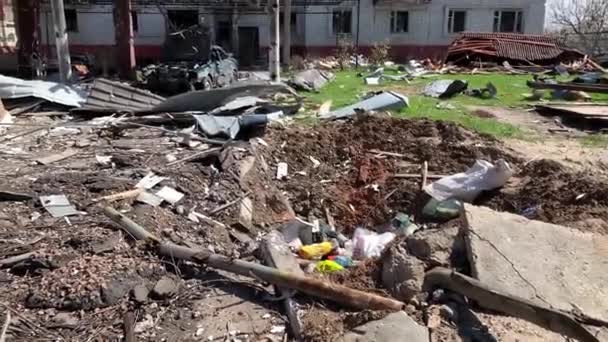 Chernihiv Ukrayna 2022 Rusya Nın Ukrayna Yönelik Askeri Saldırısının Bir — Stok video