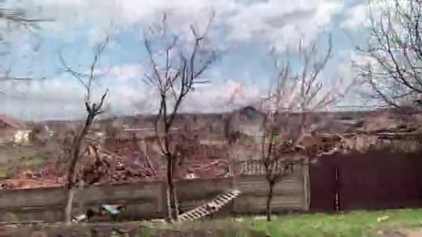 Chernihiv Ukraine 2022 Russian Occupiers Destroyed Private Houses City Chernihiv — Video Stock