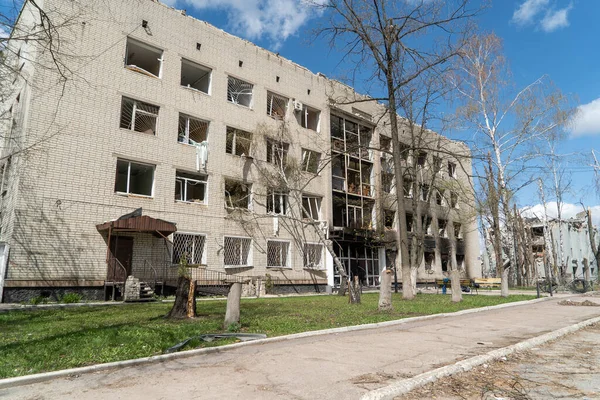 Chernihiv Ukraine 2022 War Ukraine State Buildings Destroyed Russian Troops — стоковое фото