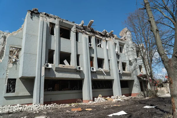 Chernihiv Ukraine 2022 War Ukraine State Buildings Destroyed Russian Troops — Foto Stock