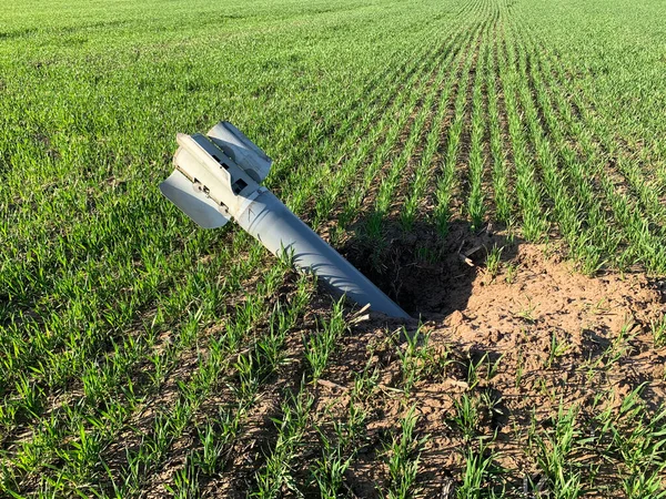 Chernihiv Ukraine 2022 Russian Rocket Fell Field Chernihiv Did Explode — Stockfoto