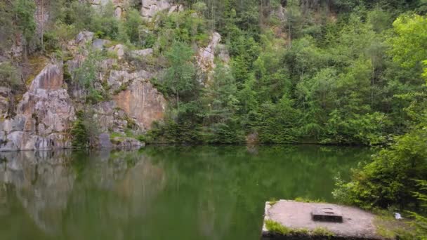 Abandoned Quarry Forest Bavaria Germany — Stock Video