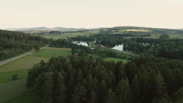 Top View Beautiful Lake Bavaria Germany — Stock Video