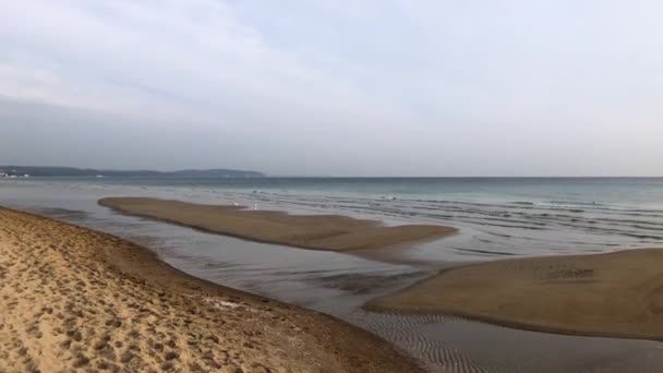 Empty Sea Beach White Sand Waves — Stockvideo