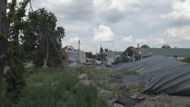 Kopylv Kyiv Ukraina 2022 Tempat Penyimpanan Abu Abu Hangar Setelah — Stok Video