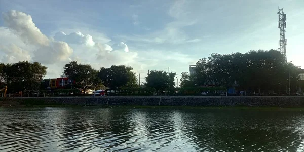 Vista Ciudad Del Parque Por Mañana — Foto de Stock