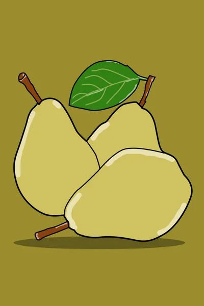 Αχλάδι Μήλο Αχλάδια Απεικόνιση Λευκό Φόντο — Φωτογραφία Αρχείου
