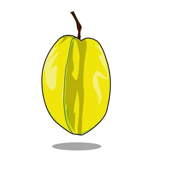 Illustration Une Pomme Verte Avec Une Feuille Rouge Isolée Sur — Photo