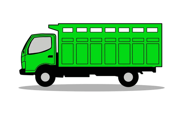 illustration of a green truck cargo