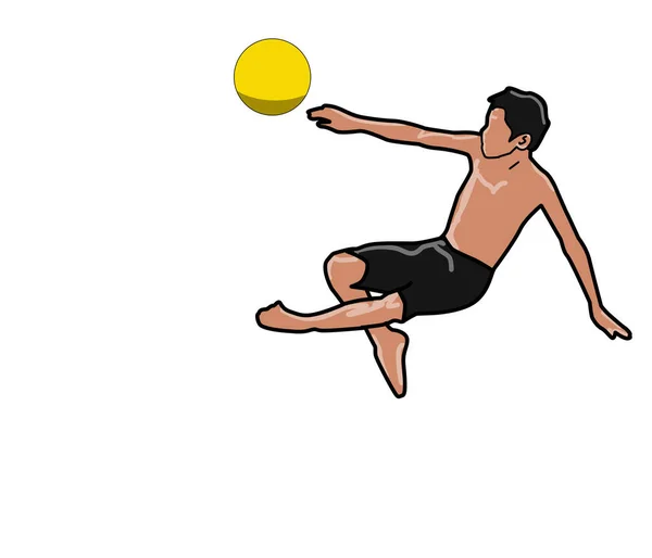 Man Playing Tennis Illustration Design — ストック写真