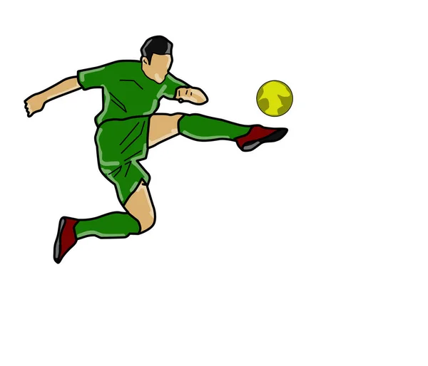 Ilustração Mão Desenhada Silhueta Homem Jogando Jogador Futebol — Fotografia de Stock