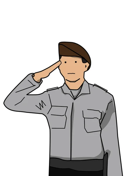 Police Man His Hands Illustration White Background — Stock Photo, Image