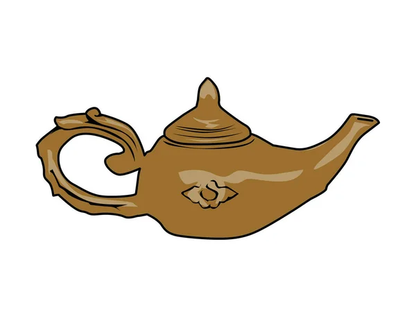 Teapot Cup Coffee Isolated White Background — Zdjęcie stockowe