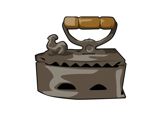 Iron Wooden Chest Wood Metal Pipe Icon Illustration — Foto Stock