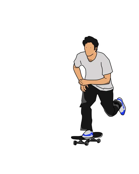 Boy Riding His Skateboard — Φωτογραφία Αρχείου