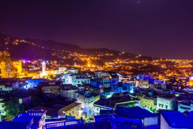 Gece, Fas Chefchaouen Cityscape