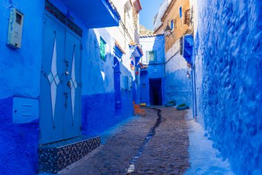 Şef Chaouen 'in mavi sokakları, Fas