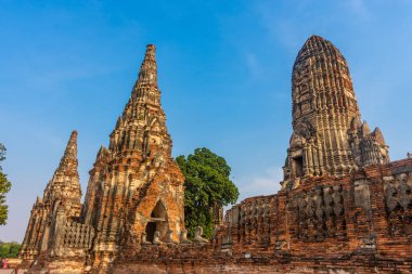 Ayutthaya, Tayland Wat Chaiwattanaram Tapınağı 'nın güzel manzarası
