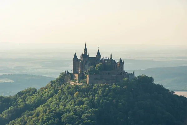 Luchtfoto Van Het Beroemde Kasteel Hohenzollern Voorouderlijke Zetel Van Het — Stockfoto