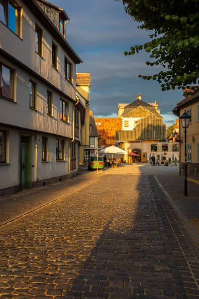 Quedlinburg Allemagne Juillet 2020 Belle Vue Sur Rue Avec Lumière — Photo