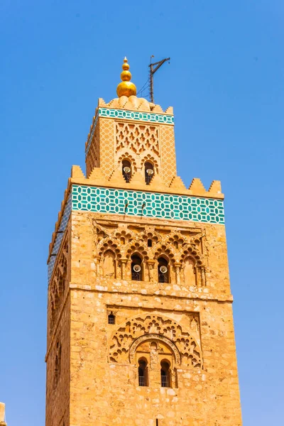 Minarete Mezquita Koutobia Marrakech Marruecos — Foto de Stock