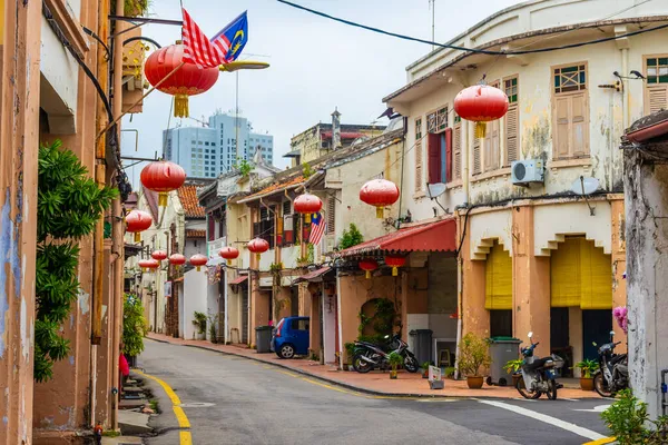 Malezya Nın Malacca Bölgesinde Güzel Bir Cadde — Stok fotoğraf