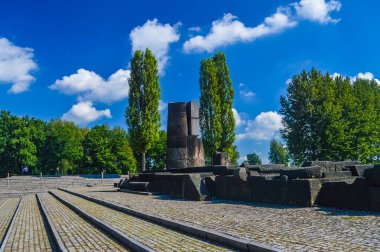 AUSCHWitz, POLAND, 16 HAZİRAN 2018 Bir 'in gaz odasının kalıntıları