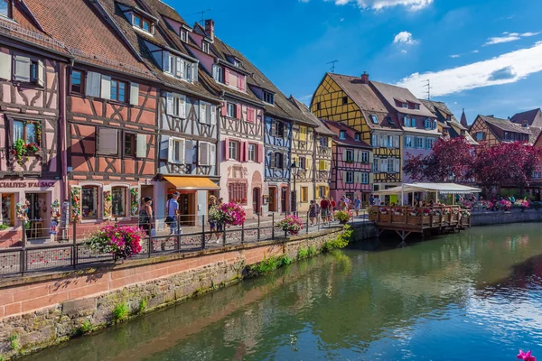 Colmar Frankrike Juli 2020 Färgstark Kanal Kolmar — Stockfoto