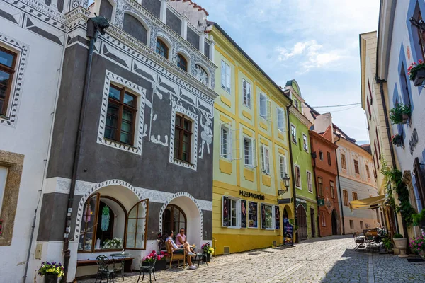 Cesky Krumlov République Tchèque Août 2020 Architecture Colorée Dans Rue — Photo
