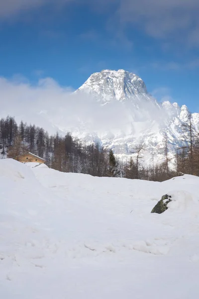 Sneeuwlandschap Pian Della Mussa Mountain Pidmont Italië — Stockfoto